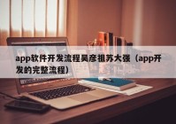 app軟件開發(fā)流程吳彥祖蘇大強（app開發(fā)的完整流程）