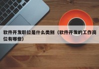 軟件開發(fā)職位是什么類別（軟件開發(fā)的工作崗位有哪些）