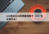 seo優(yōu)化sem你到底選哪個(gè)（seo 優(yōu)化是什么）