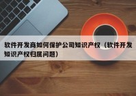 軟件開發(fā)商如何保護(hù)公司知識產(chǎn)權(quán)（軟件開發(fā)知識產(chǎn)權(quán)歸屬問題）