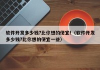 軟件開發(fā)多少錢?比你想的便宜!（軟件開發(fā)多少錢?比你想的便宜一些）